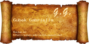 Gubek Gabriella névjegykártya